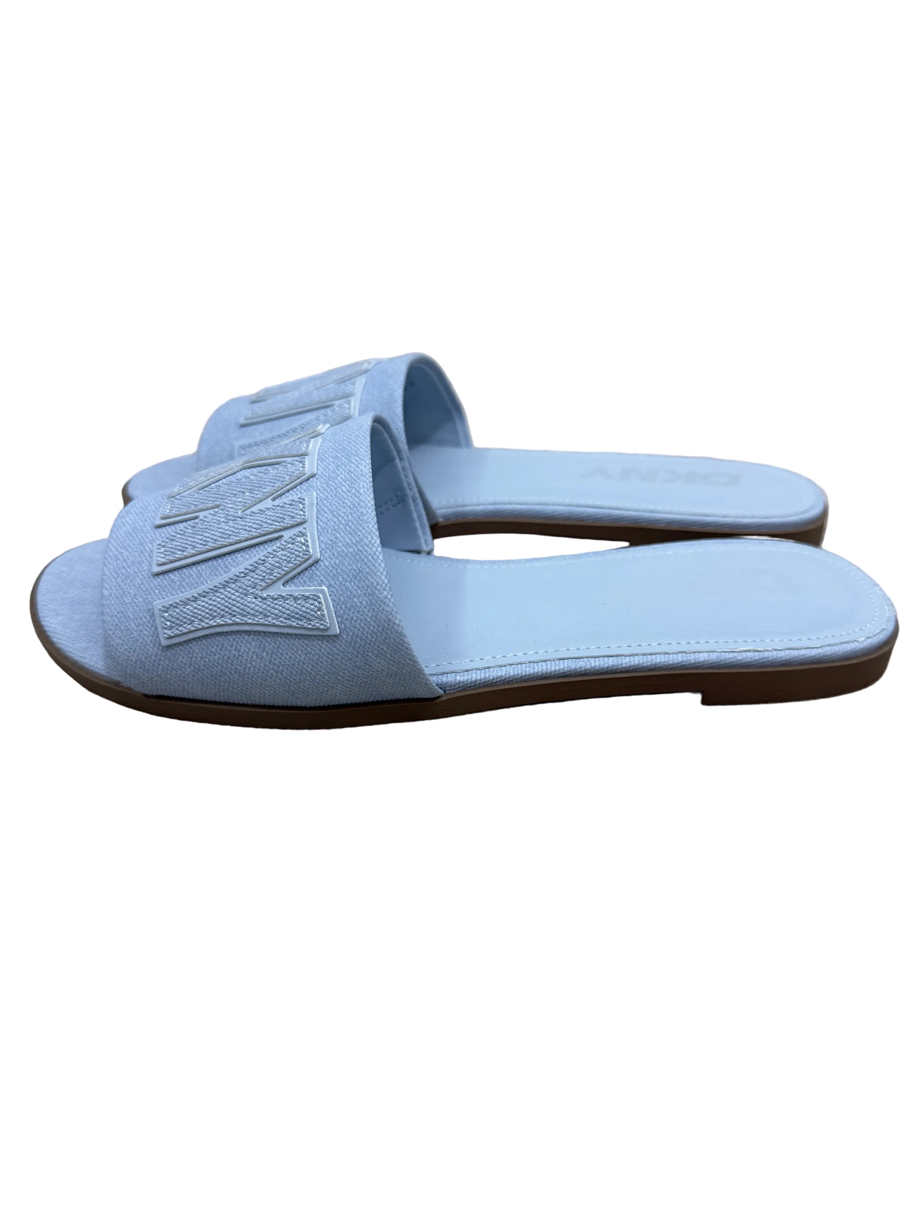 DKNY Willow Flat Slide Sandals — Celeste Blue