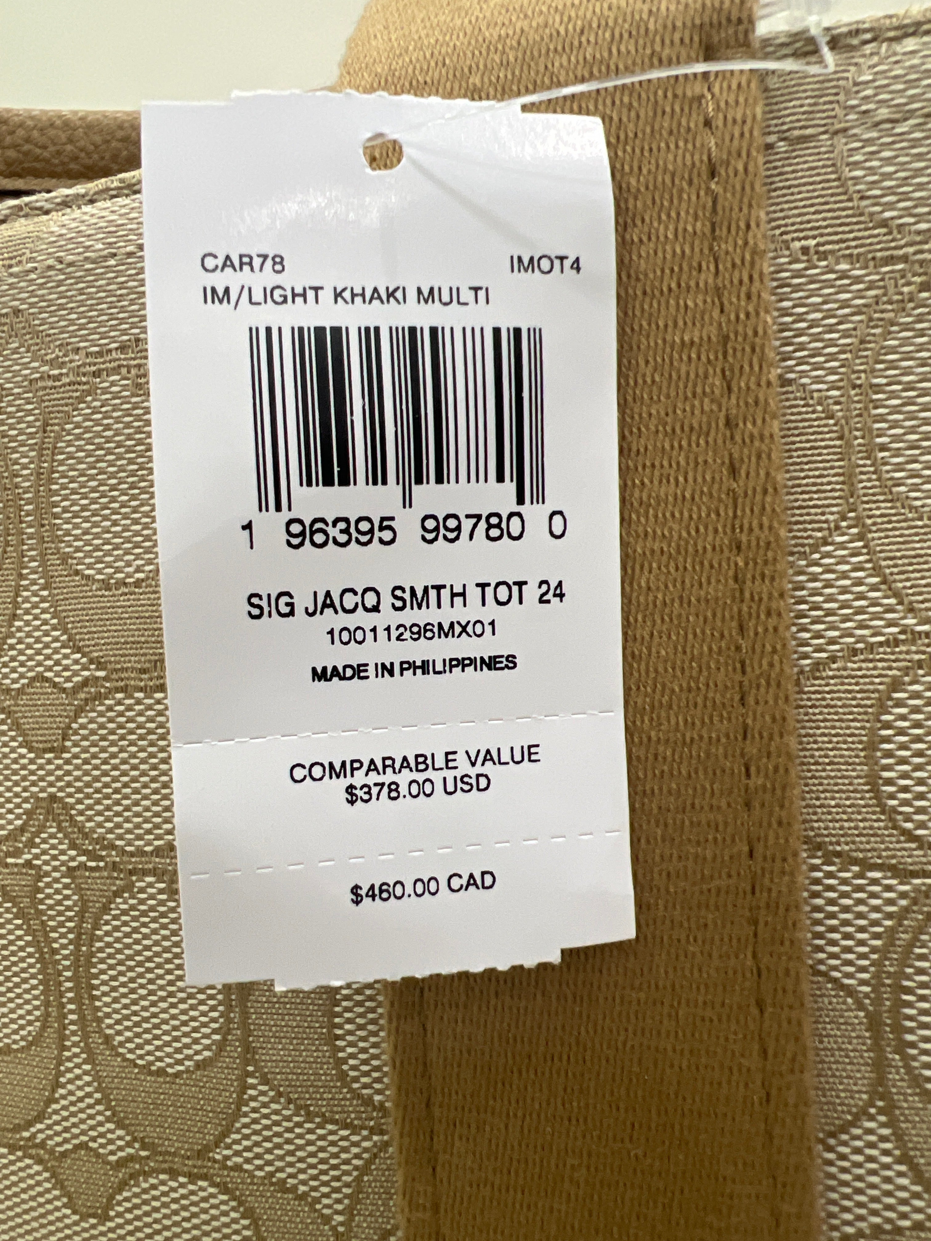 Coach Smith Tote Bag in signature jacquard with a detachable strap