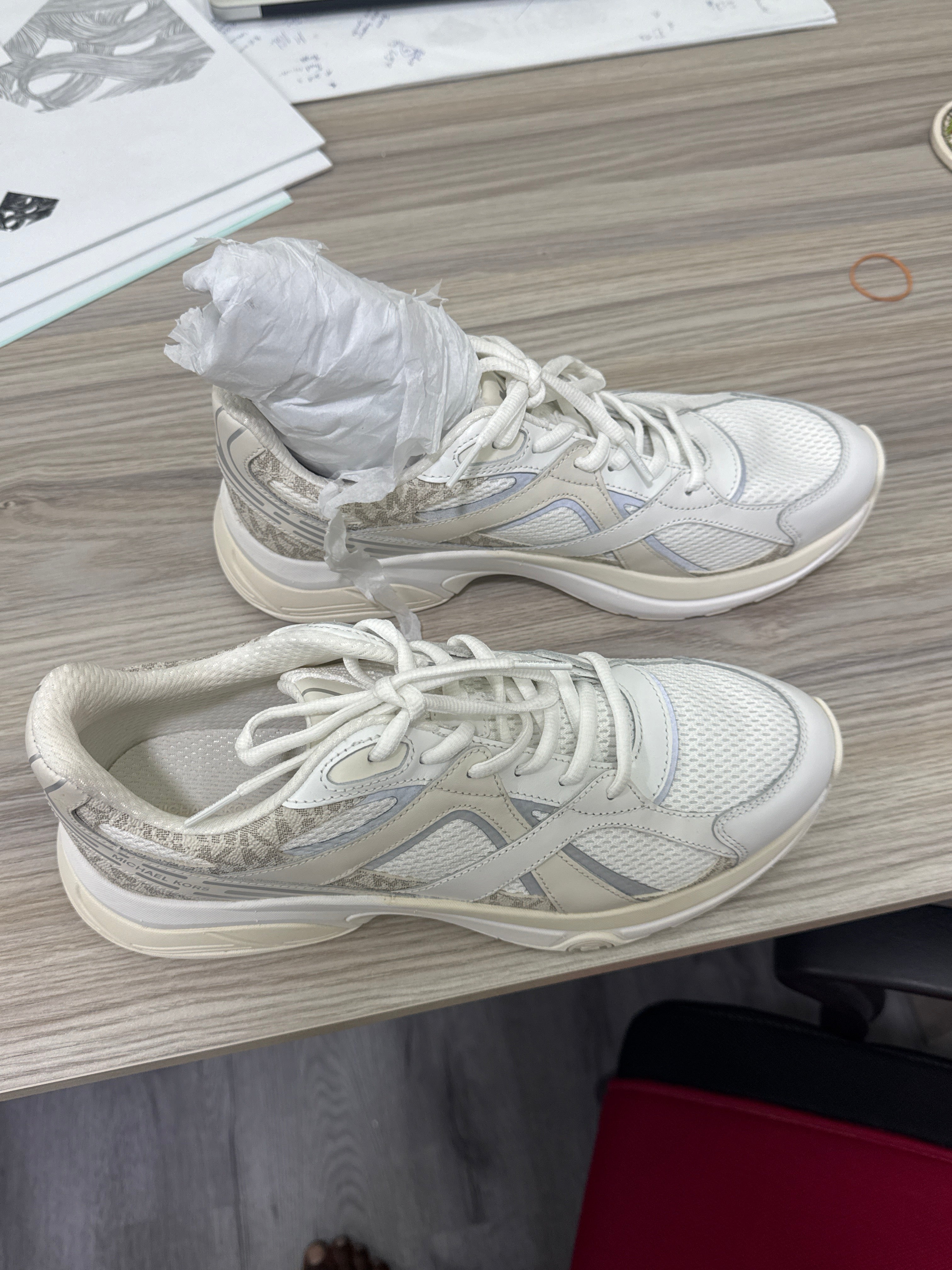 Michael Kors Mens Leo Mixed-Media Trainer