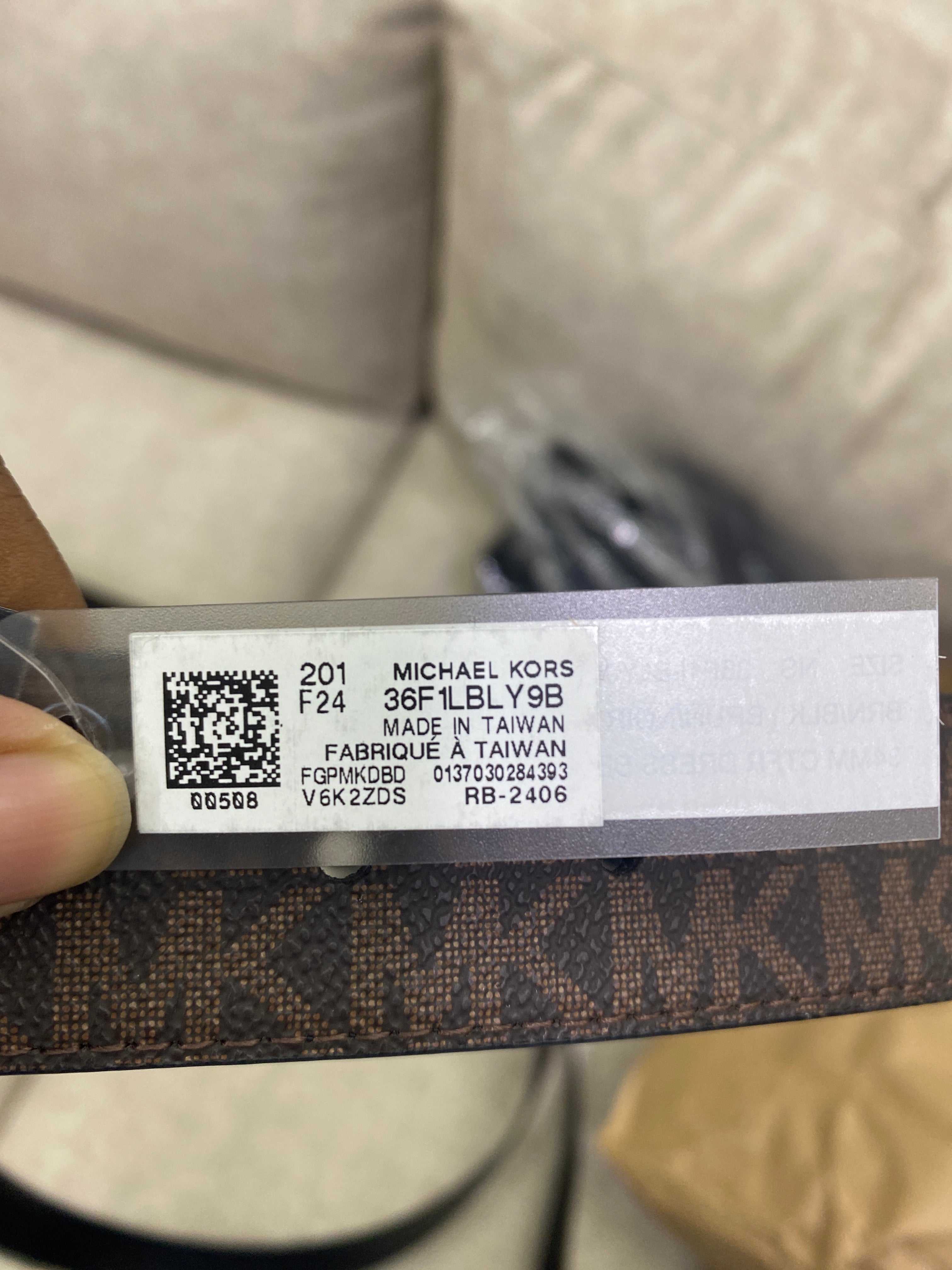 Michael Kors Reversible Logo and Leather Belt