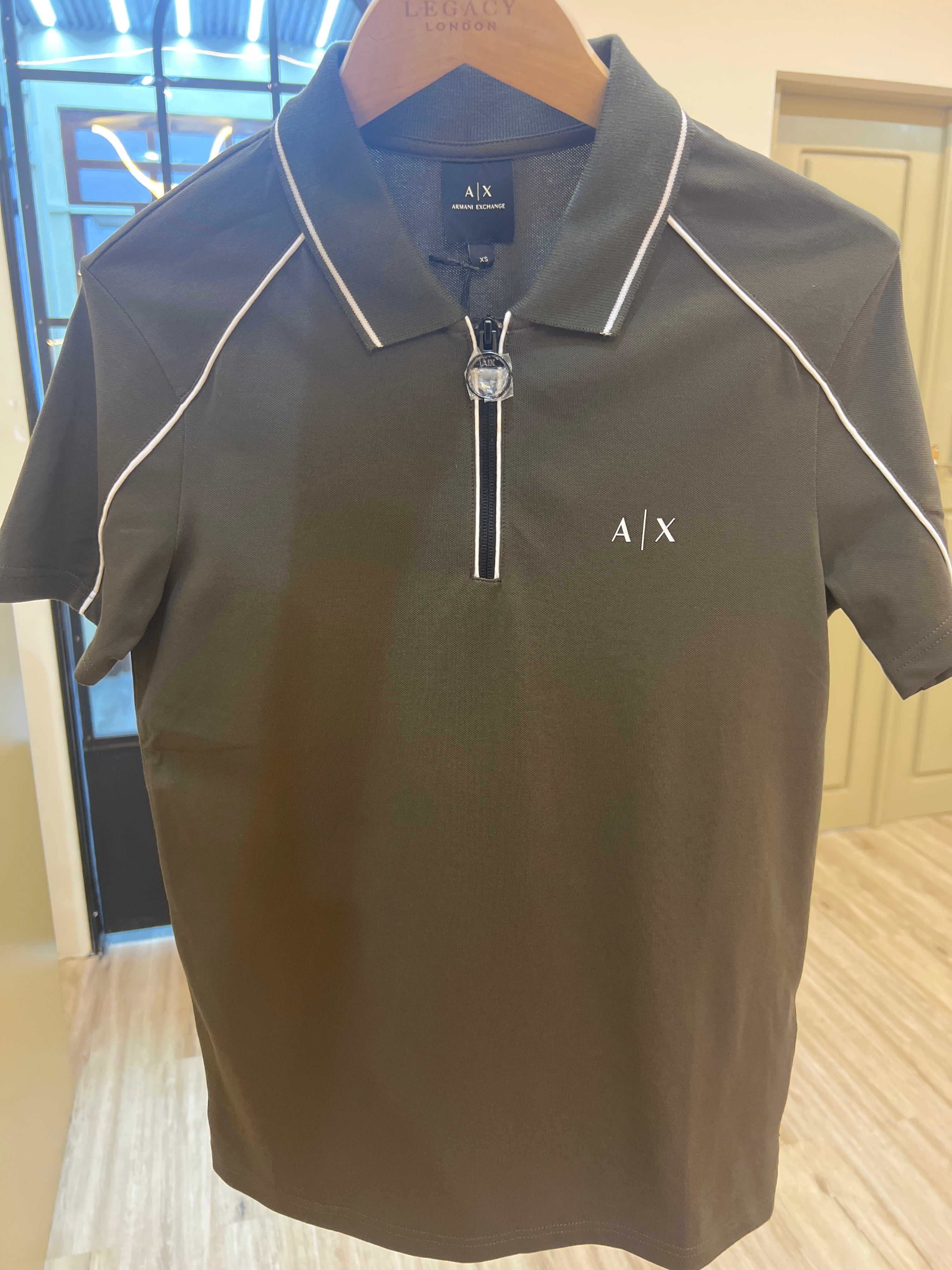 Armani Exchange A|X polo shirt with a zipper
