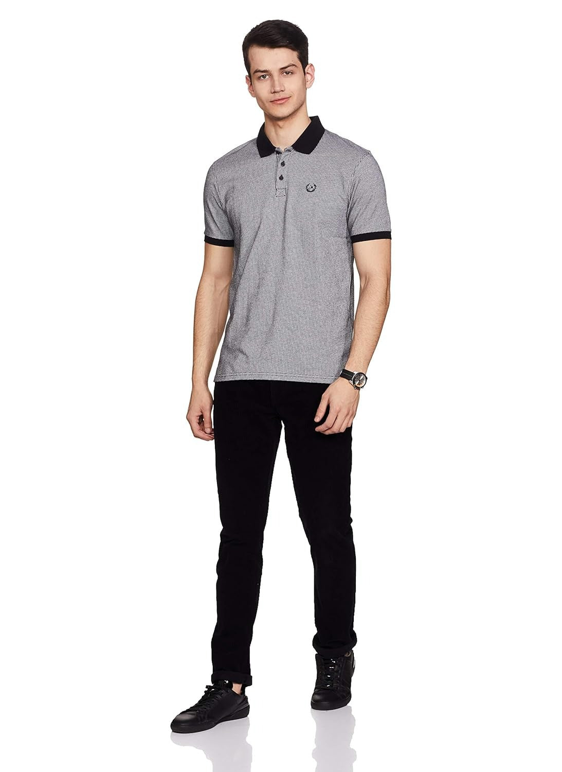 Armani Exchange men's cotton polo shirt with contrasting details