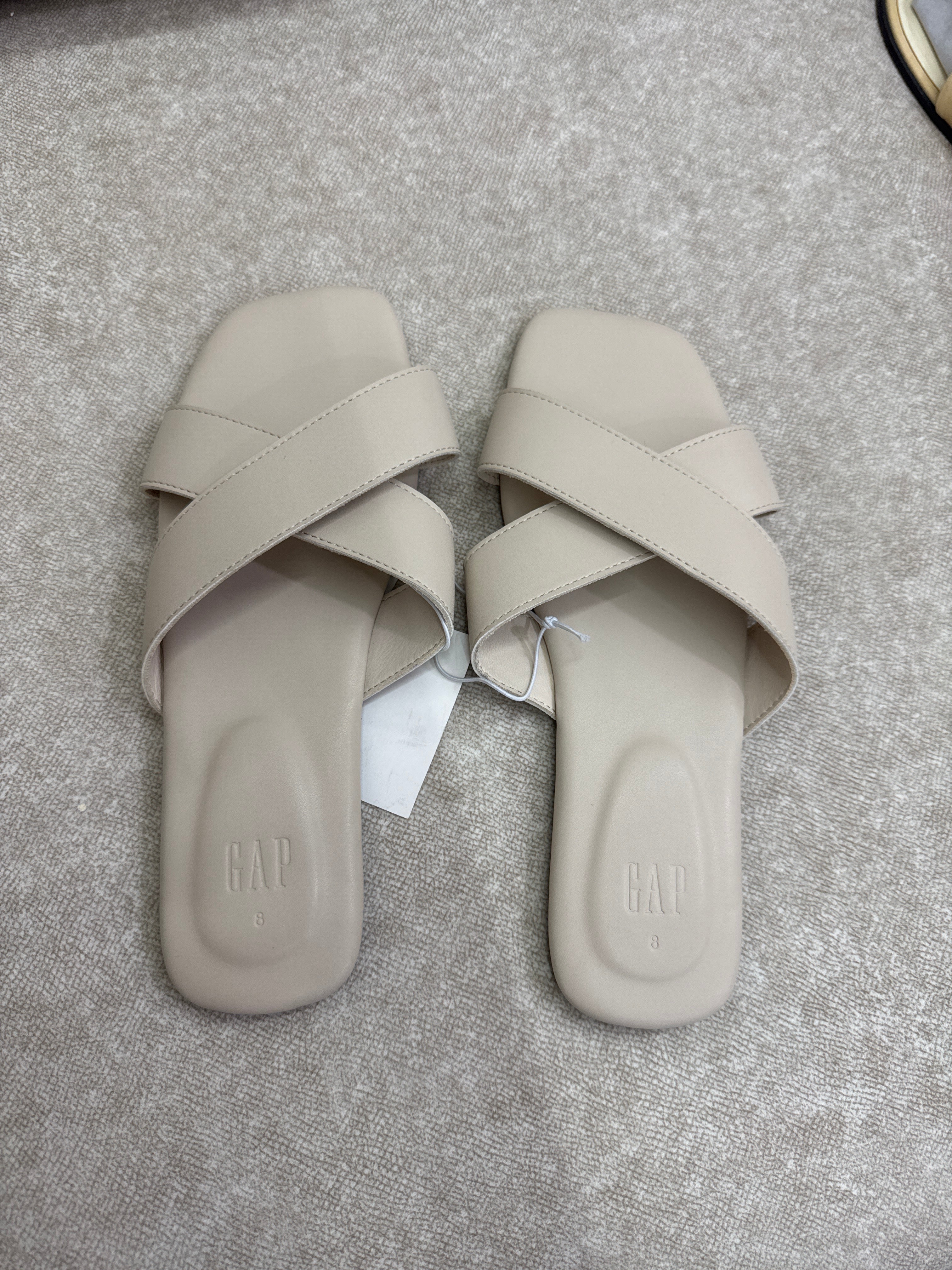 beige crossover strap sandals are the Gap Criss-Cross Sandals