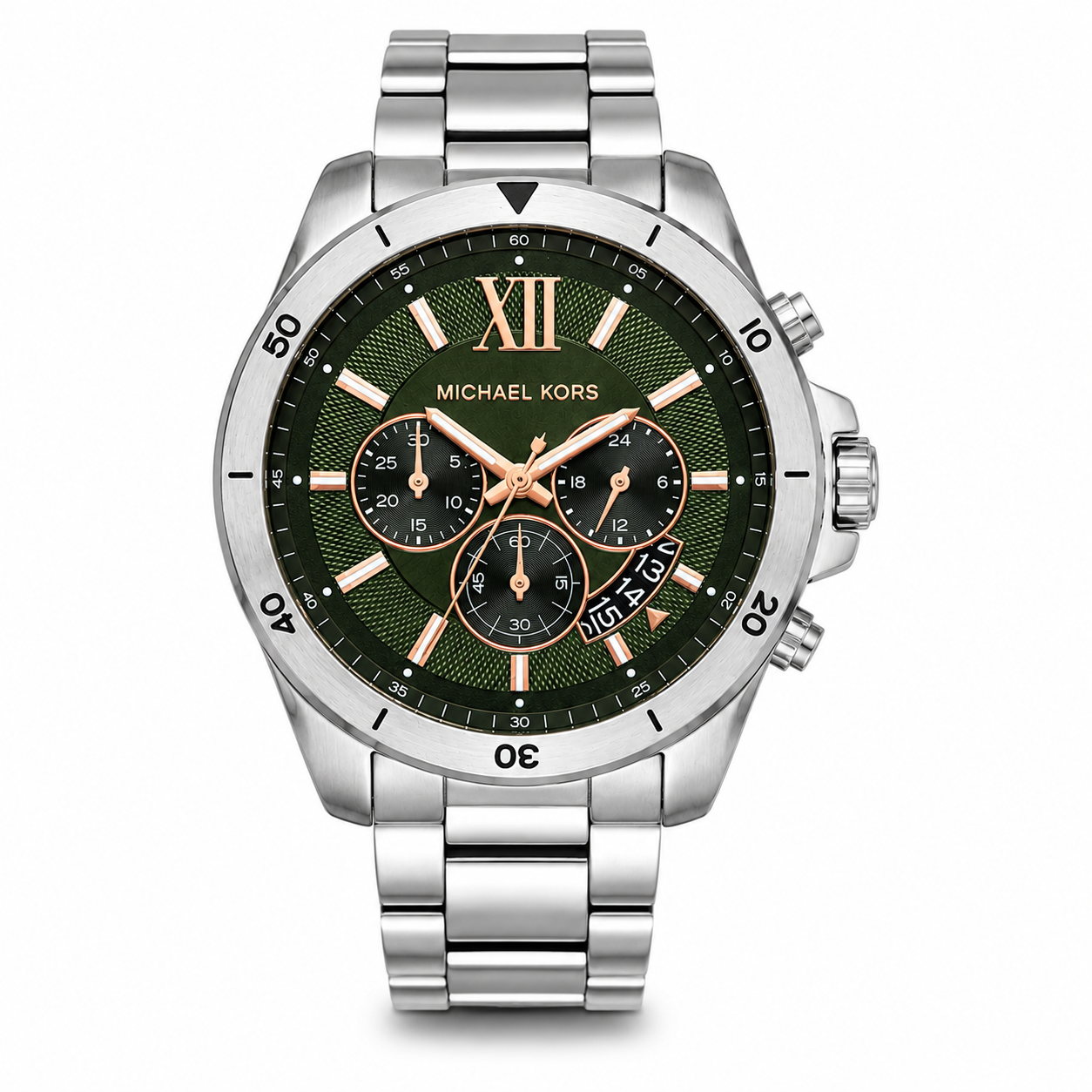 Michael Kors Oversized Brecken Silver-Tone Chronograph Watch — MK8984