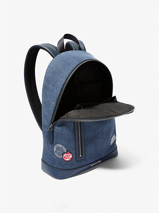 Cooper Slim Embellished Denim Commuter Backpack