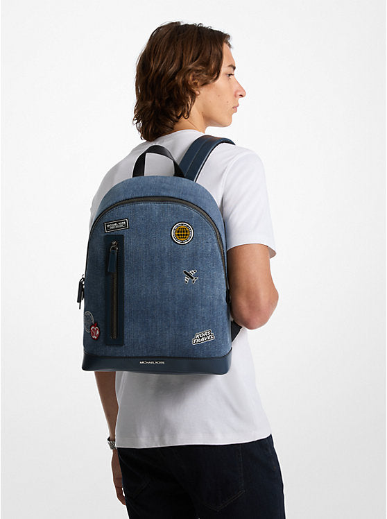 Cooper Slim Embellished Denim Commuter Backpack