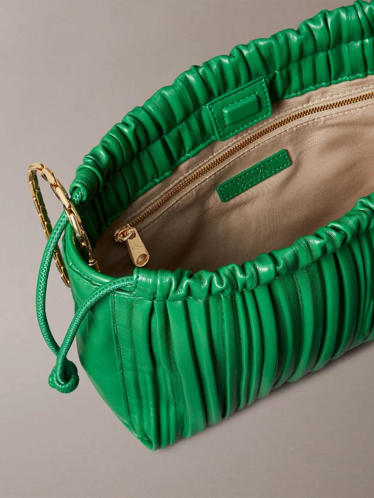 Drawstring Plisse Crossbody Bag