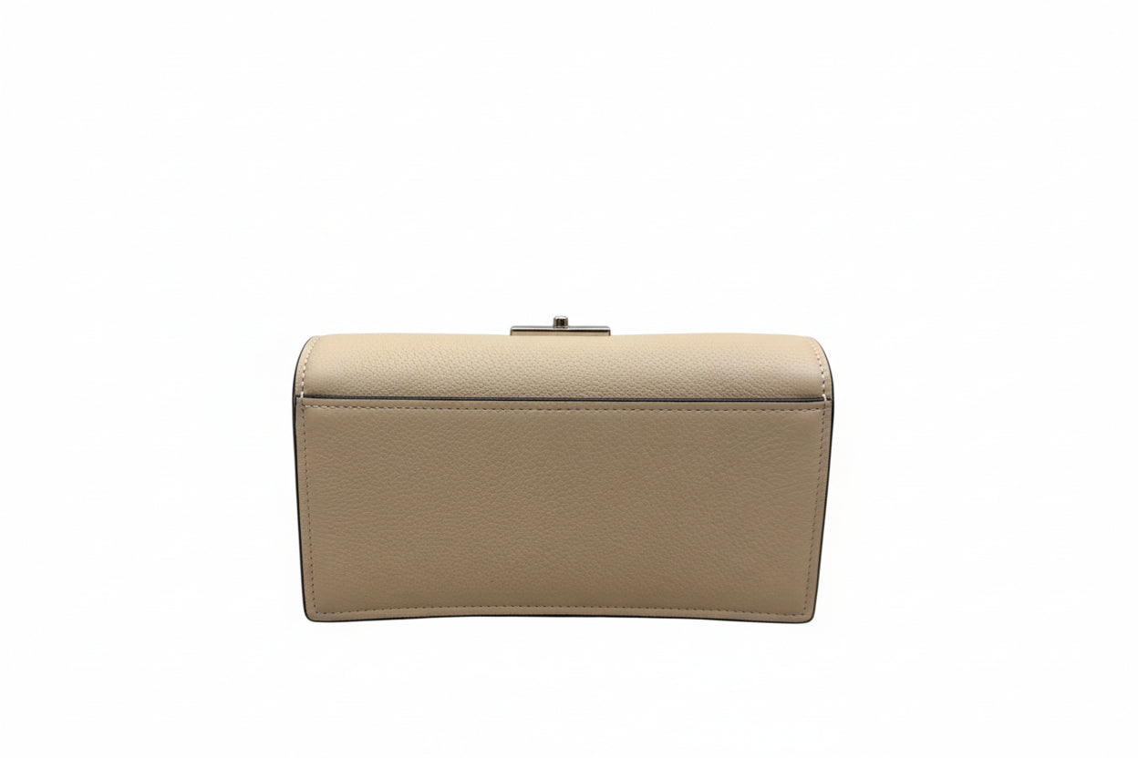 Tory Burch Miller Leather Wallet Crossbody — Beige