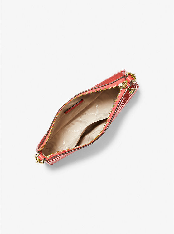 21 MICHAEL Michael Kors Empire Croc-Embossed Pouchette Shoulder Bag - Coral