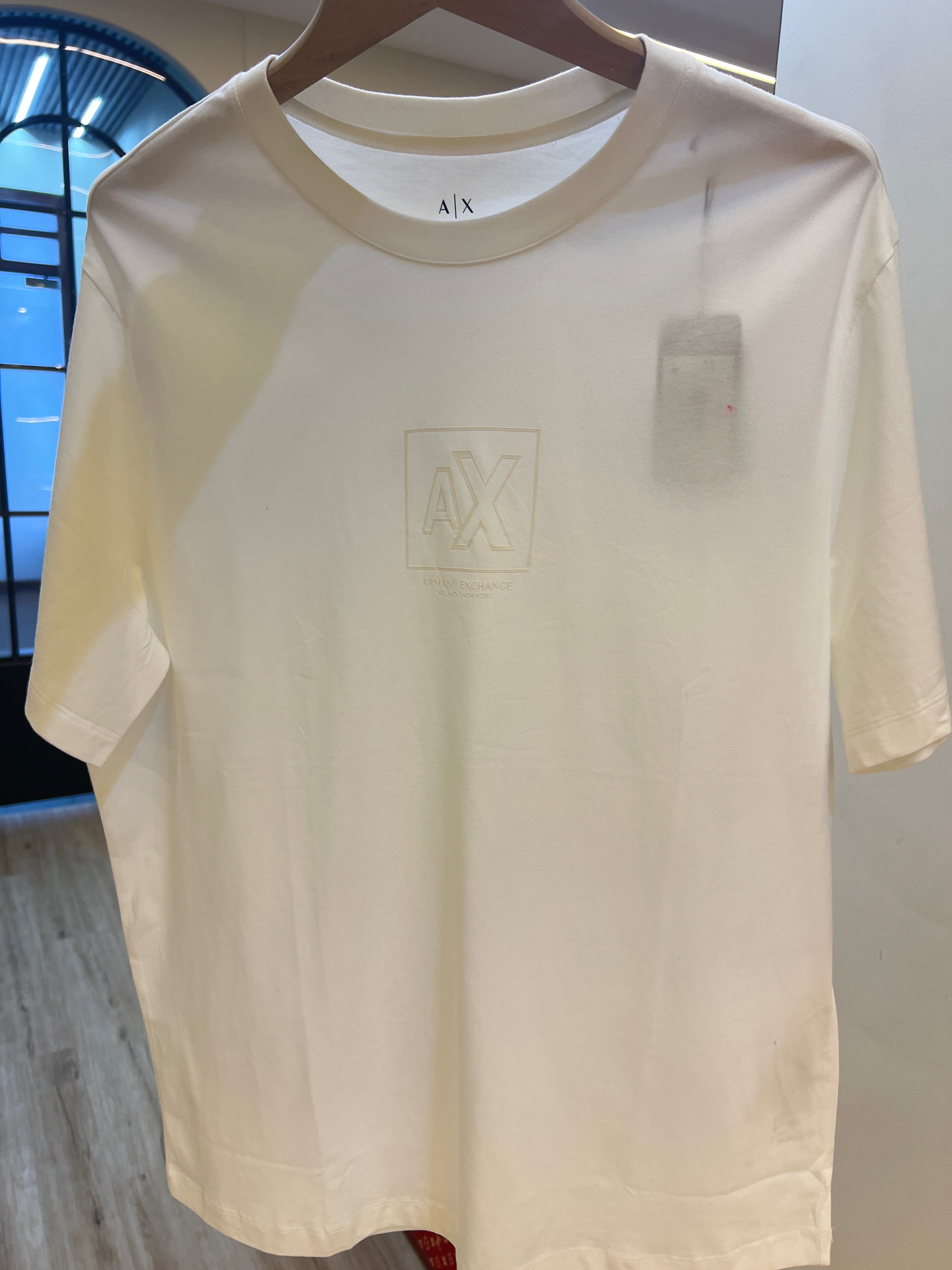 Armani Exchange logo-print cotton T-shirt in white