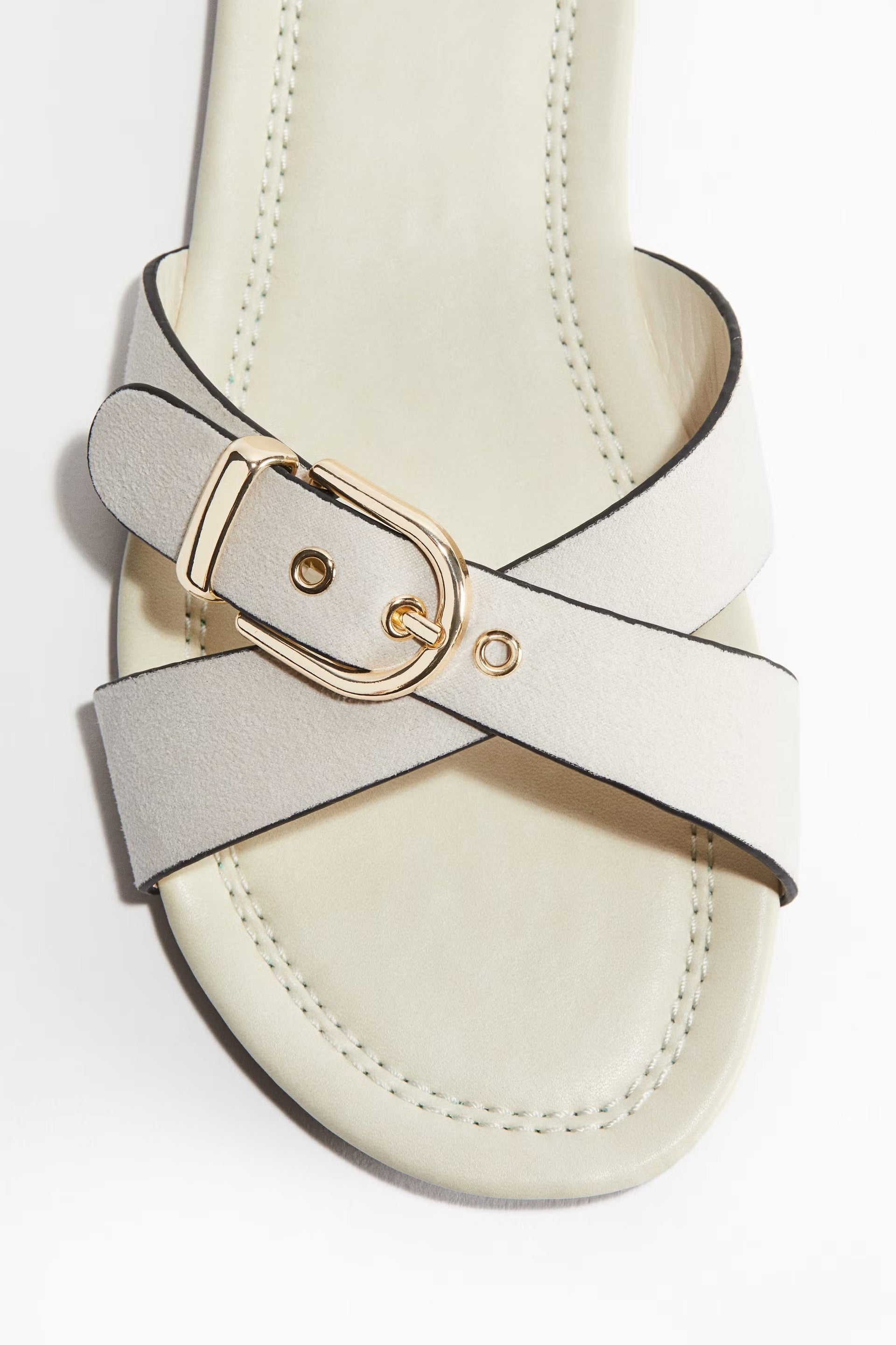 H&M Crossover-Strap Sandals — Cream
