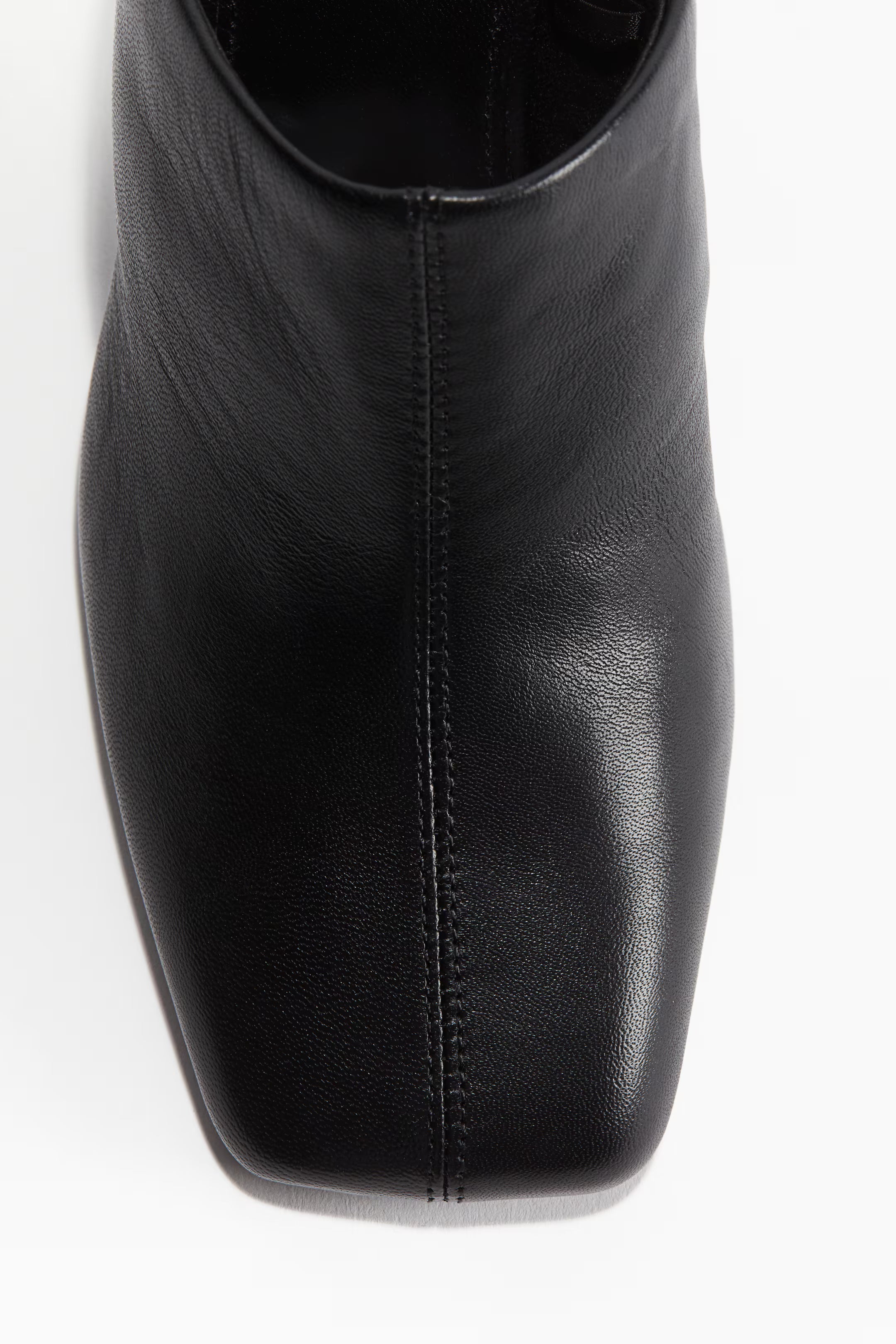H&M Leather Heeled Mules — Black