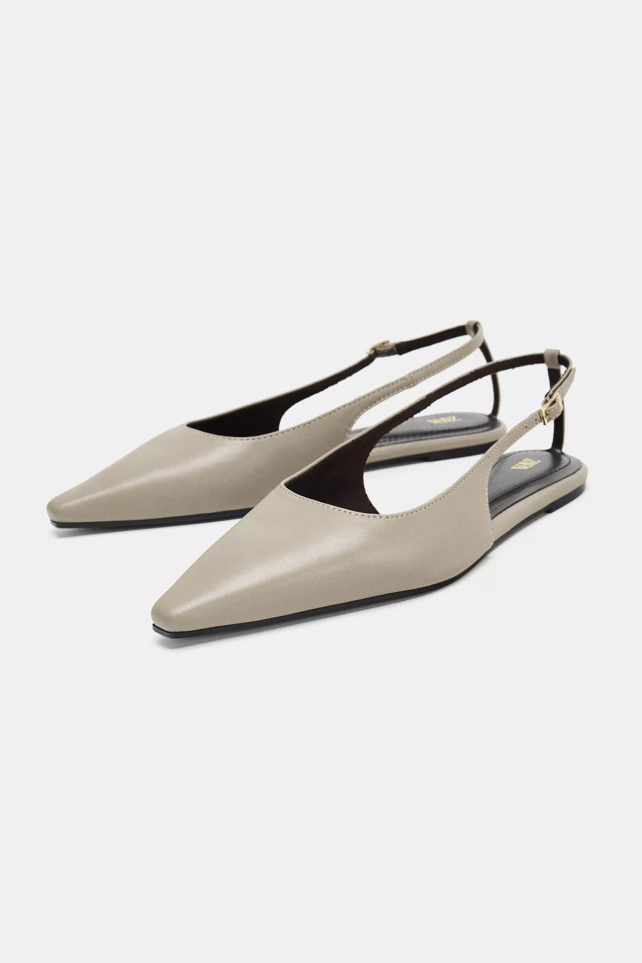 Zara Strappy Slingback Shoes — Taupe Grey