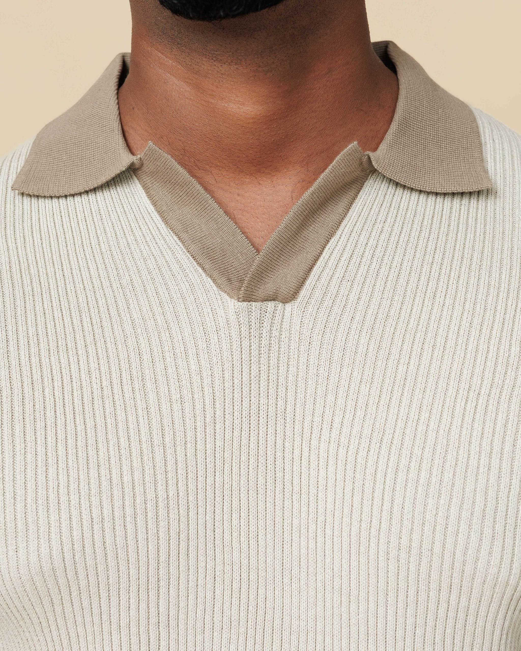 LCY Contrast Johnny Collar Polo