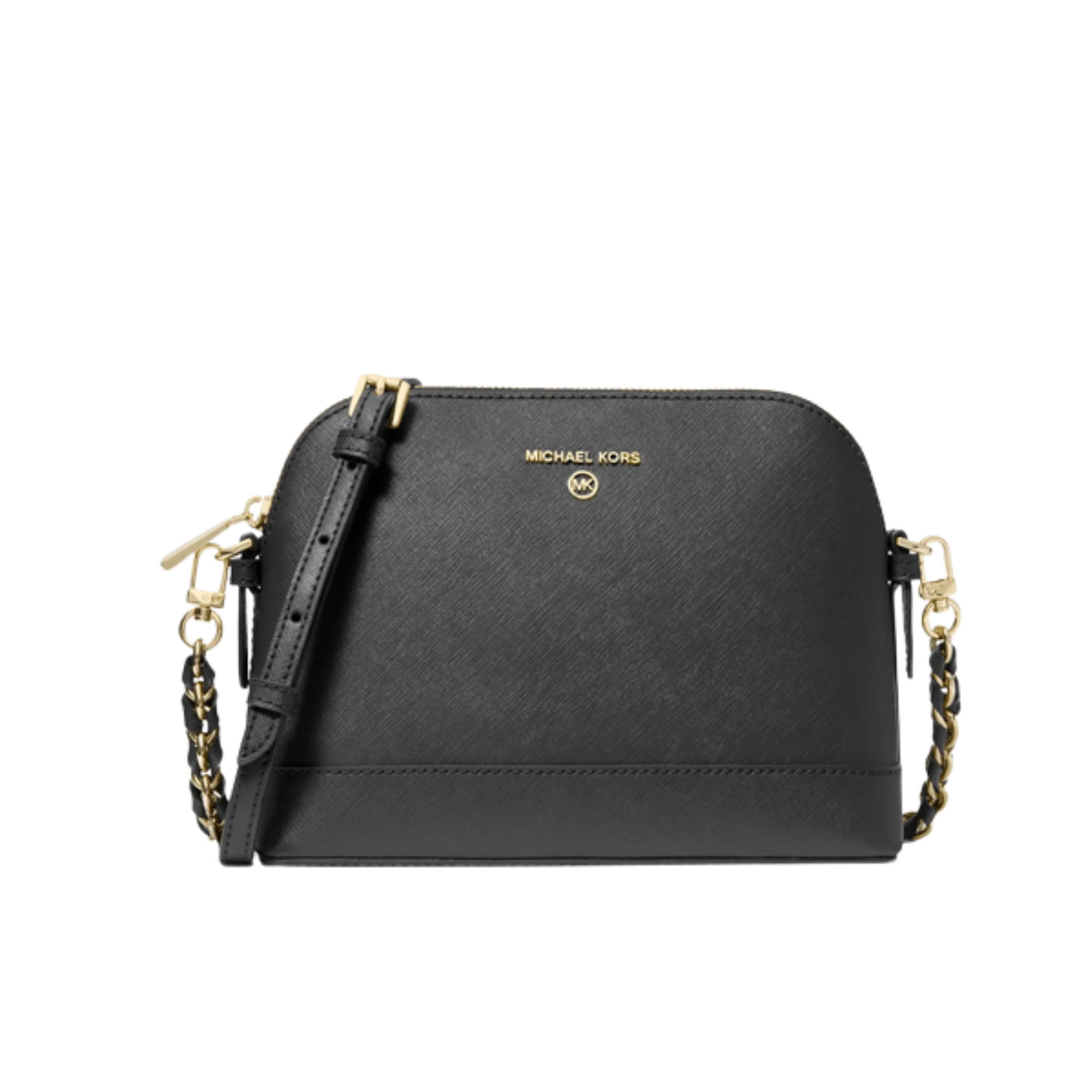 Large Saffiano Leather Dome Crossbody Bag Black Lavishloft Reference Framing 1 — front view