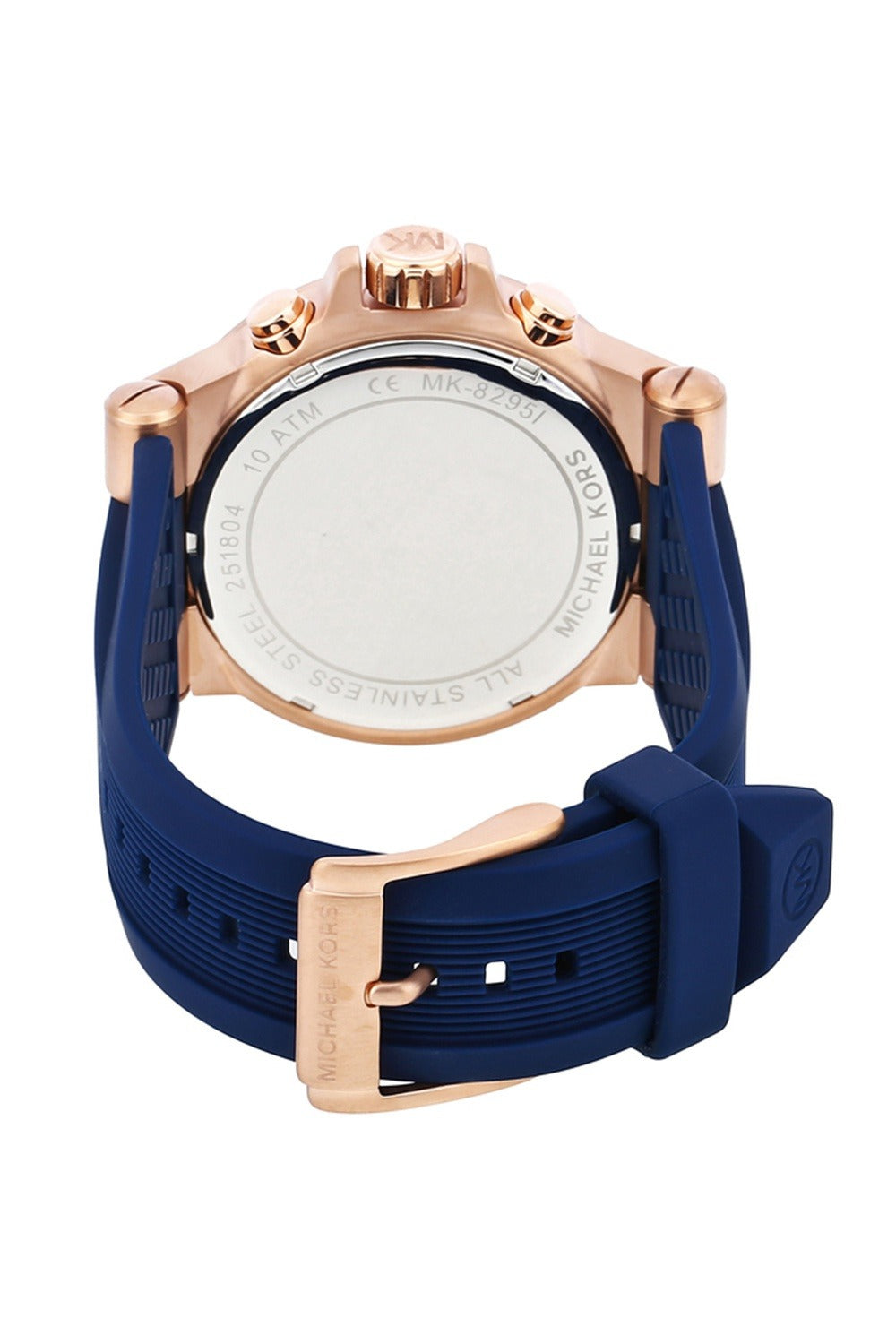 Michael Kors Dylan Men's Chronograph Watch — Blue/Rose Gold MK8295