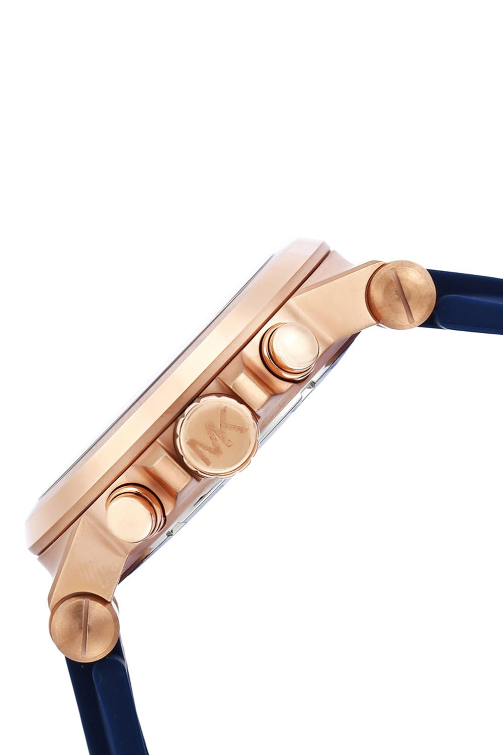 Michael Kors Dylan Men's Chronograph Watch — Blue/Rose Gold MK8295