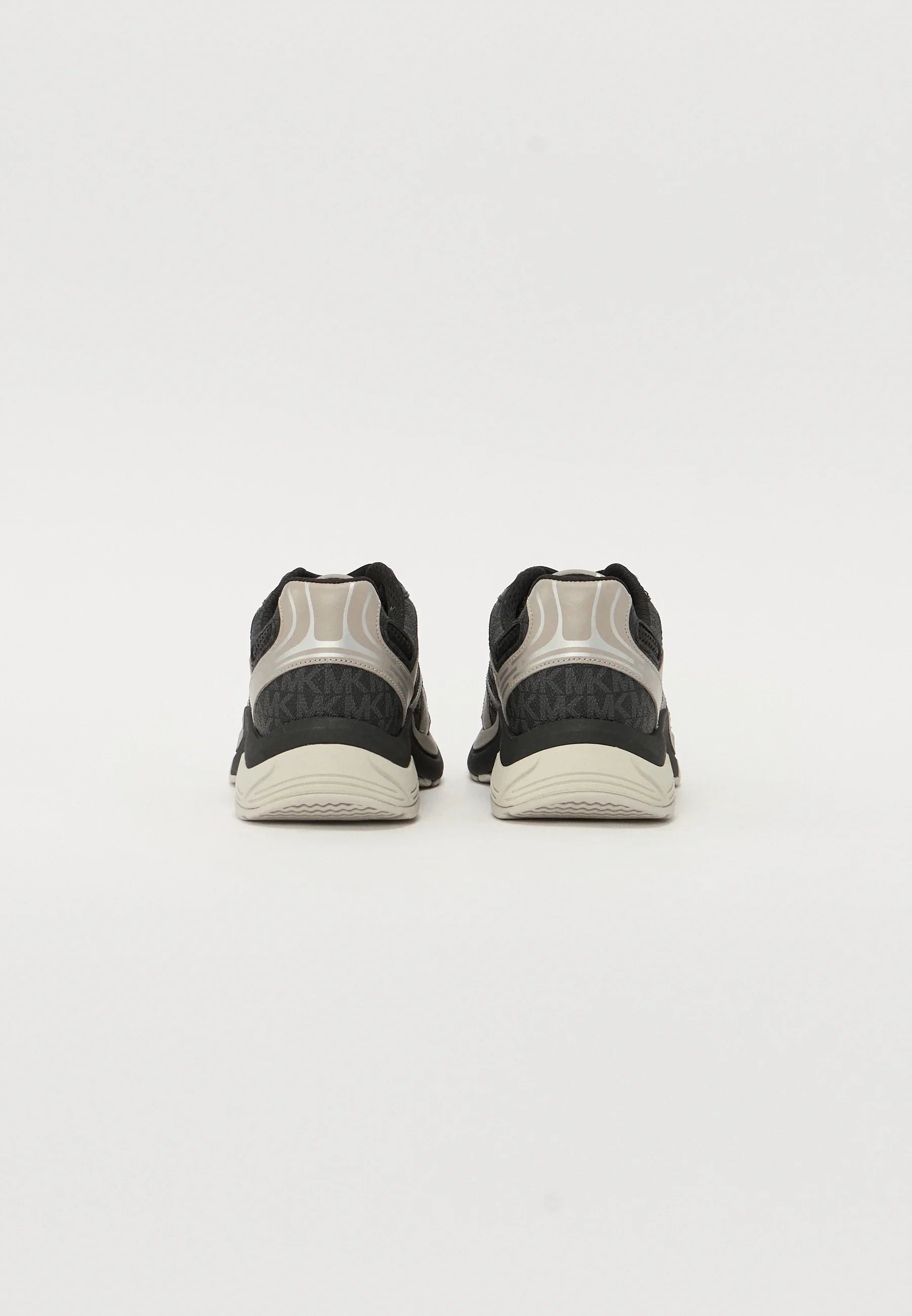 Michael Kors Leo Mixed-Media Trainer — Black/Taupe