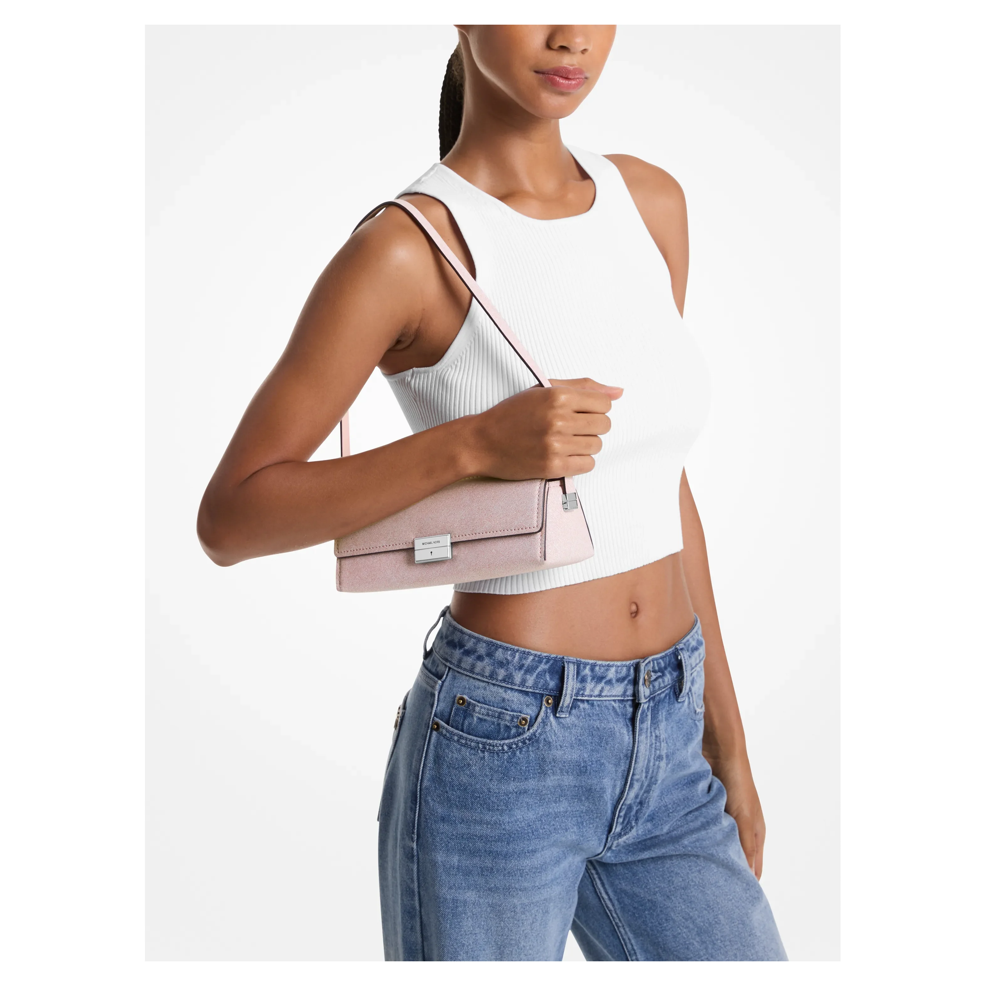 Lavishloft Official Repair Pending Batch 7 Row 153 — Michael Kors Ludlow Small Denim Printed Leather Convertible Pochette — image 3