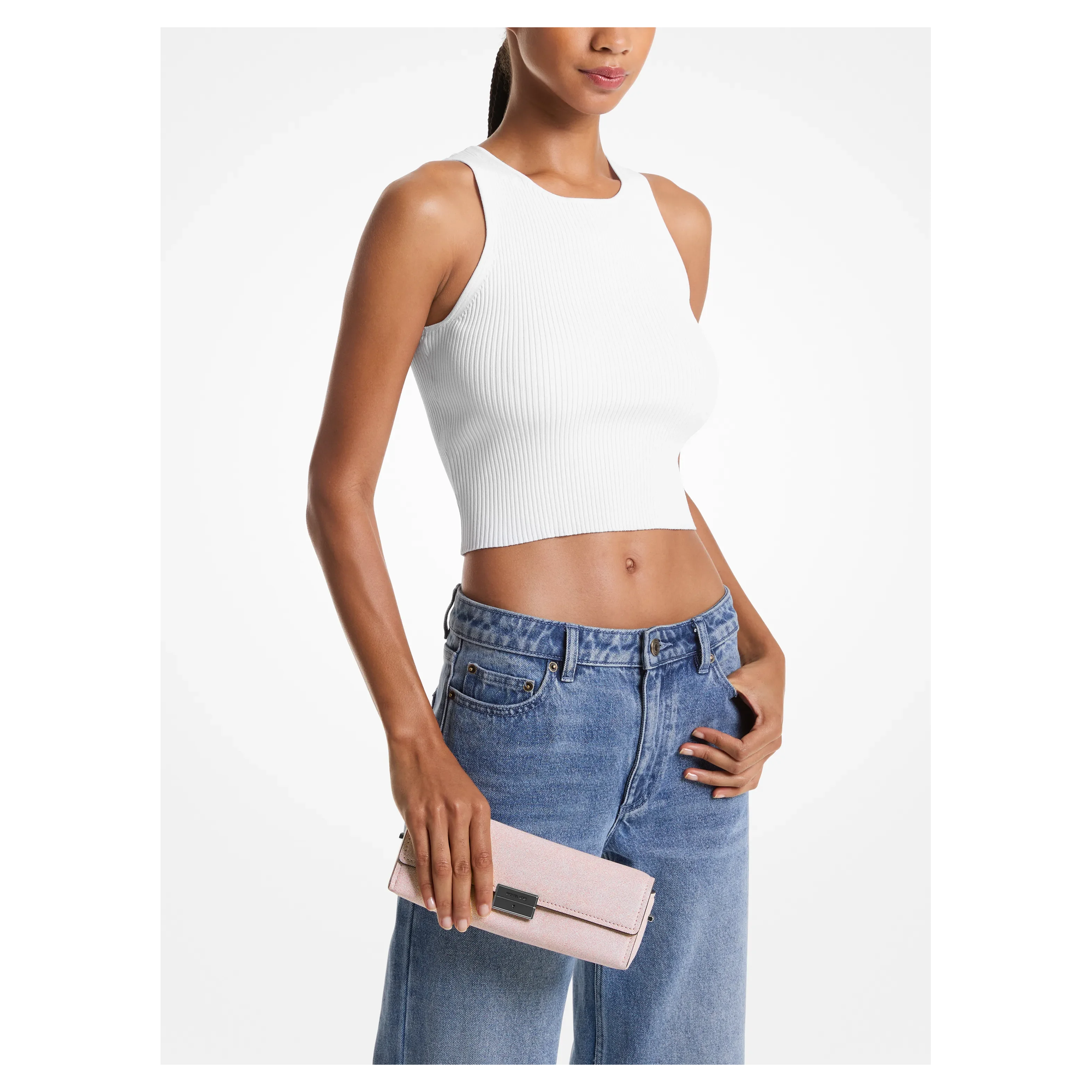 Lavishloft Official Repair Pending Batch 7 Row 153 — Michael Kors Ludlow Small Denim Printed Leather Convertible Pochette — image 6
