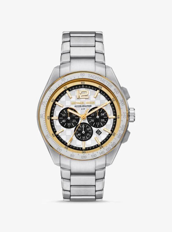 Michael Kors Oversized Accelerator 2.0 Silver-Tone Watch — Two Tone
