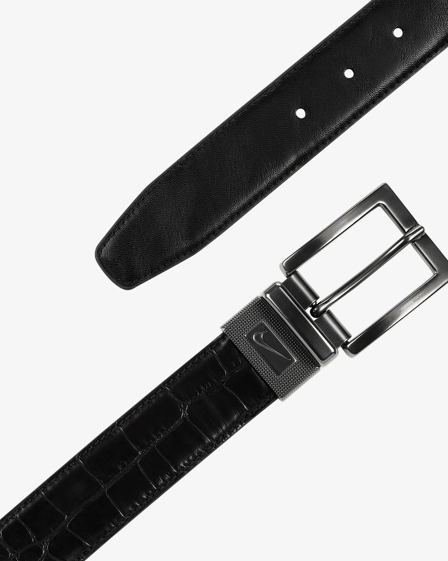 Nike Men's Crocodile-to-Smooth Reversible Belt — Black