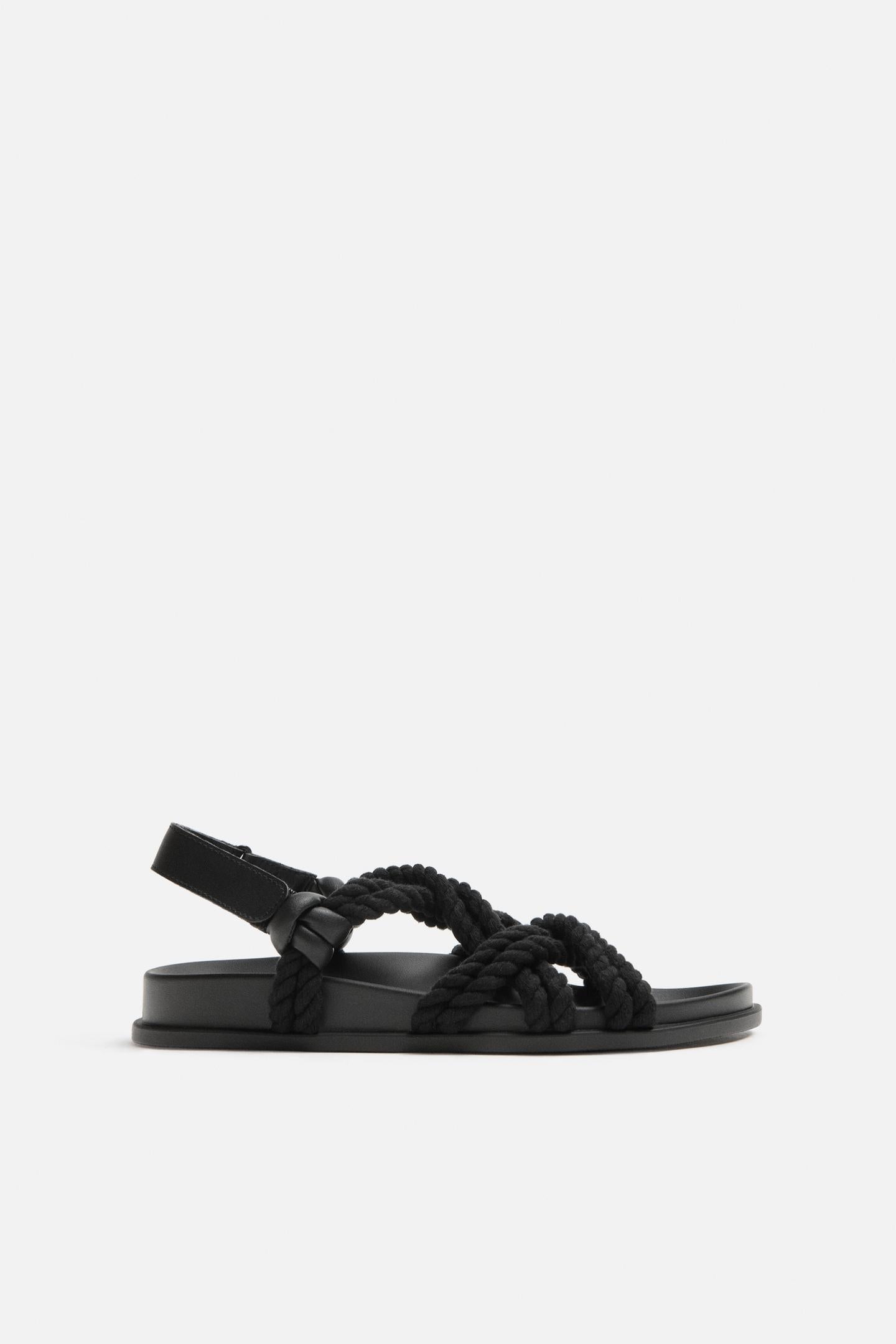 Zara Rope Sandals — Black
