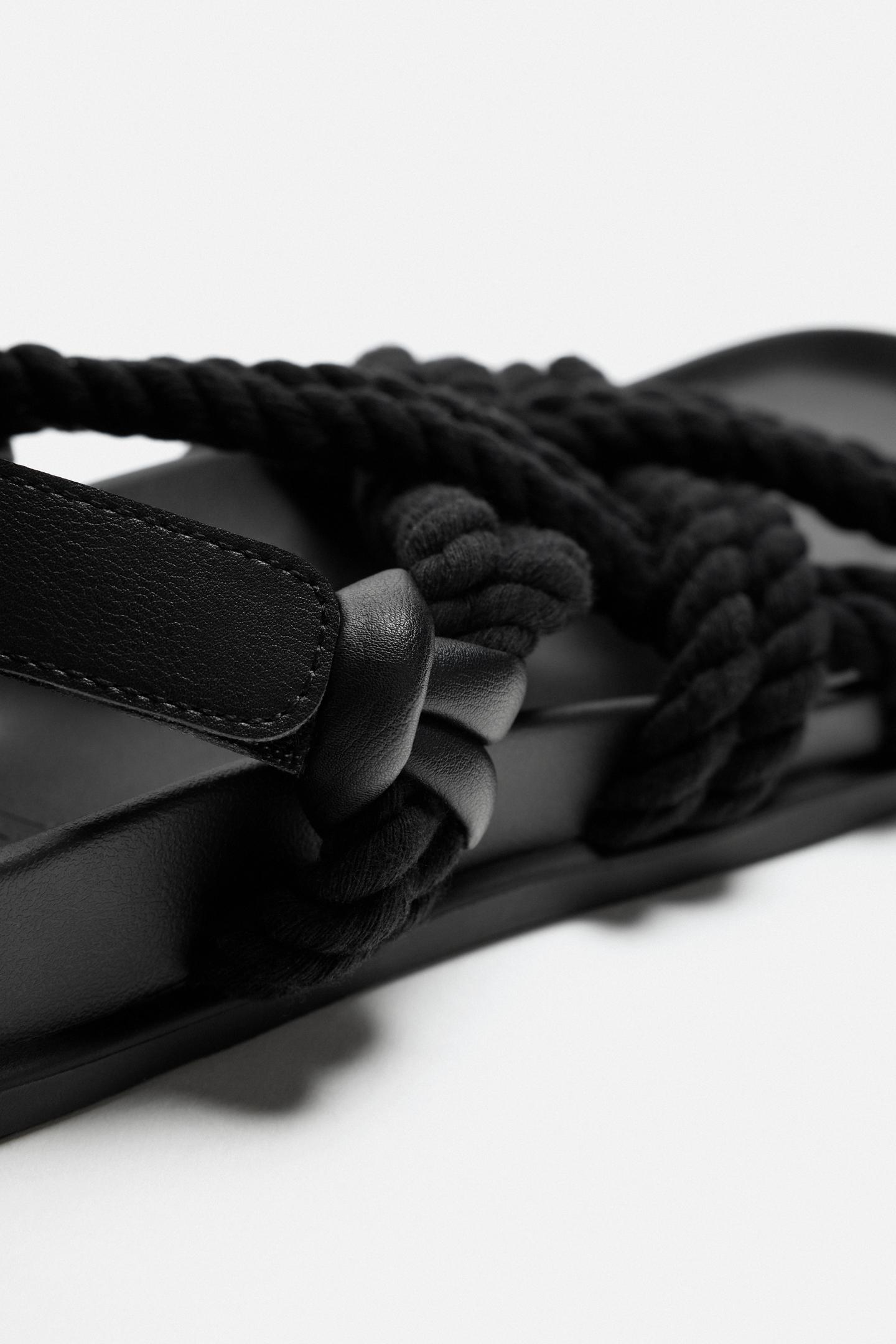 Zara Rope Sandals — Black