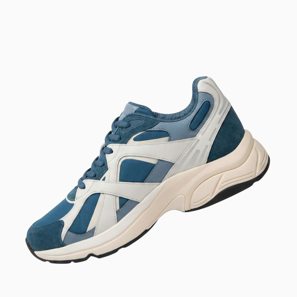 Michael Kors Leo Mixed-Media Trainer — Blue Combo