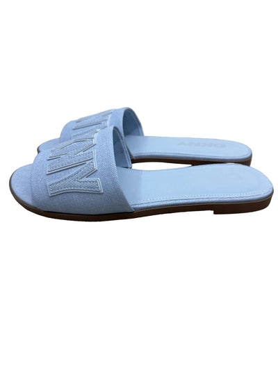 DKNY Willow Flat Slide Sandals — Celeste Blue