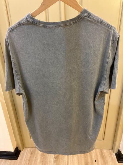 Calvin Klein Acid Wash Monogram Classic T-Shirt features a subtle monogram logo on the chest and a worn-in texture