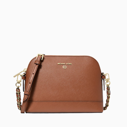 10 Large Saffiano Leather Dome Crossbody Bag