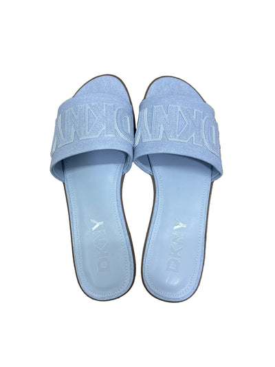 DKNY Willow Flat Slide Sandals — Celeste Blue