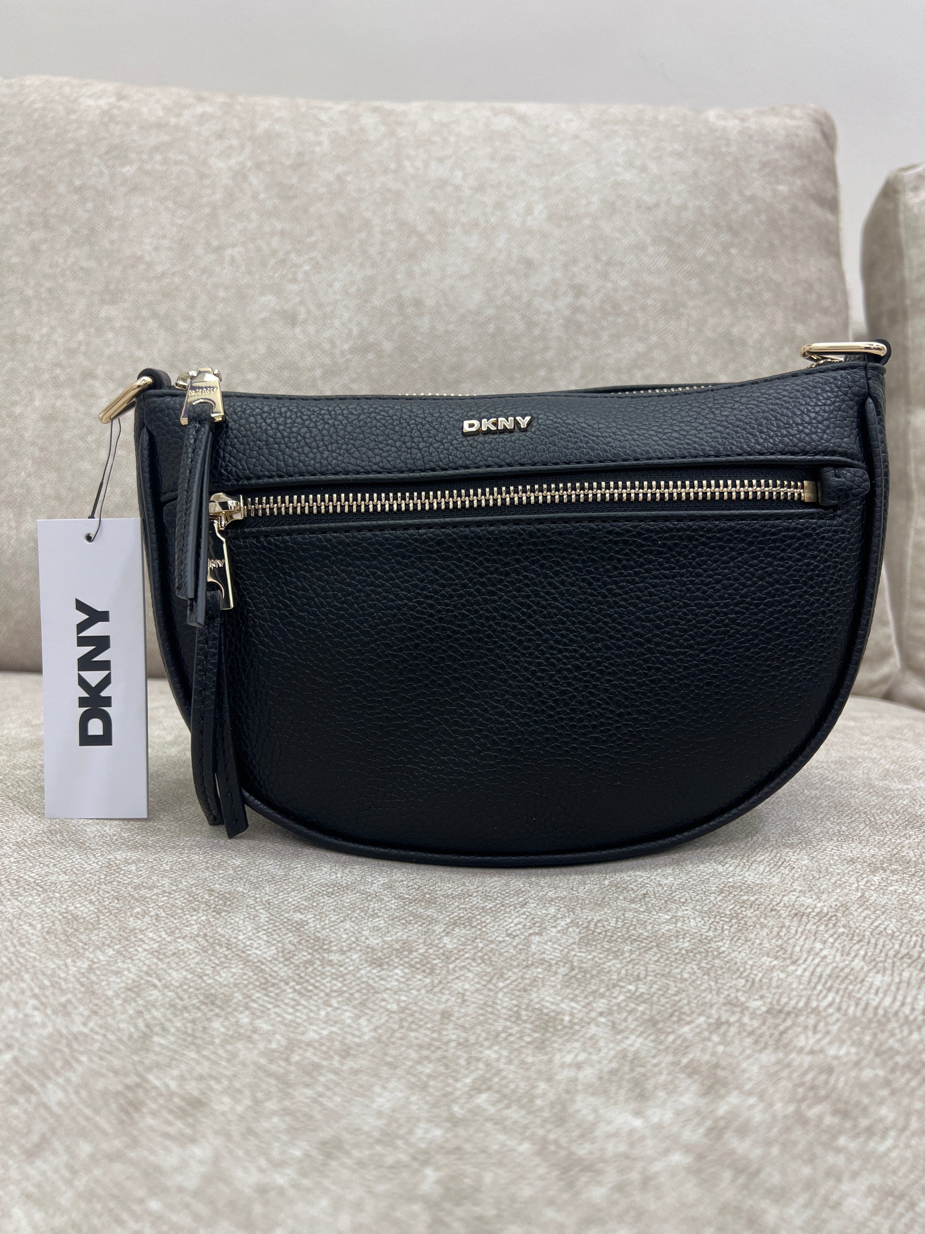 black DKNY Zoie crossbody bag made of polyurethane