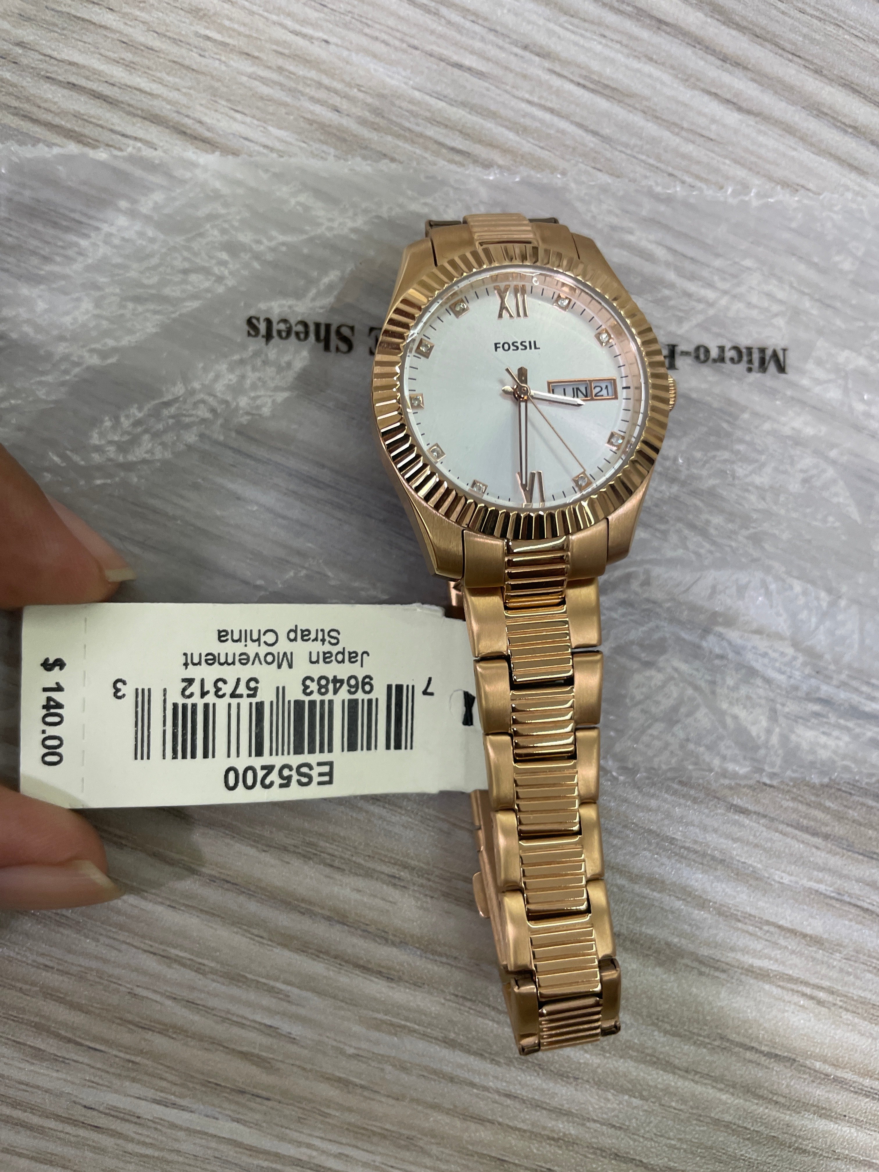 Fossil Scarlette Quartz Crystal Silver Dial Ladies Watch