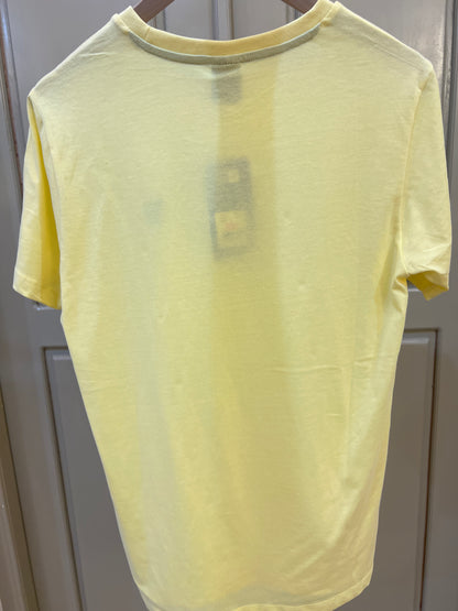S. Polo Assn. yellow crew neck t-shirt features a blue embroidered pony logo