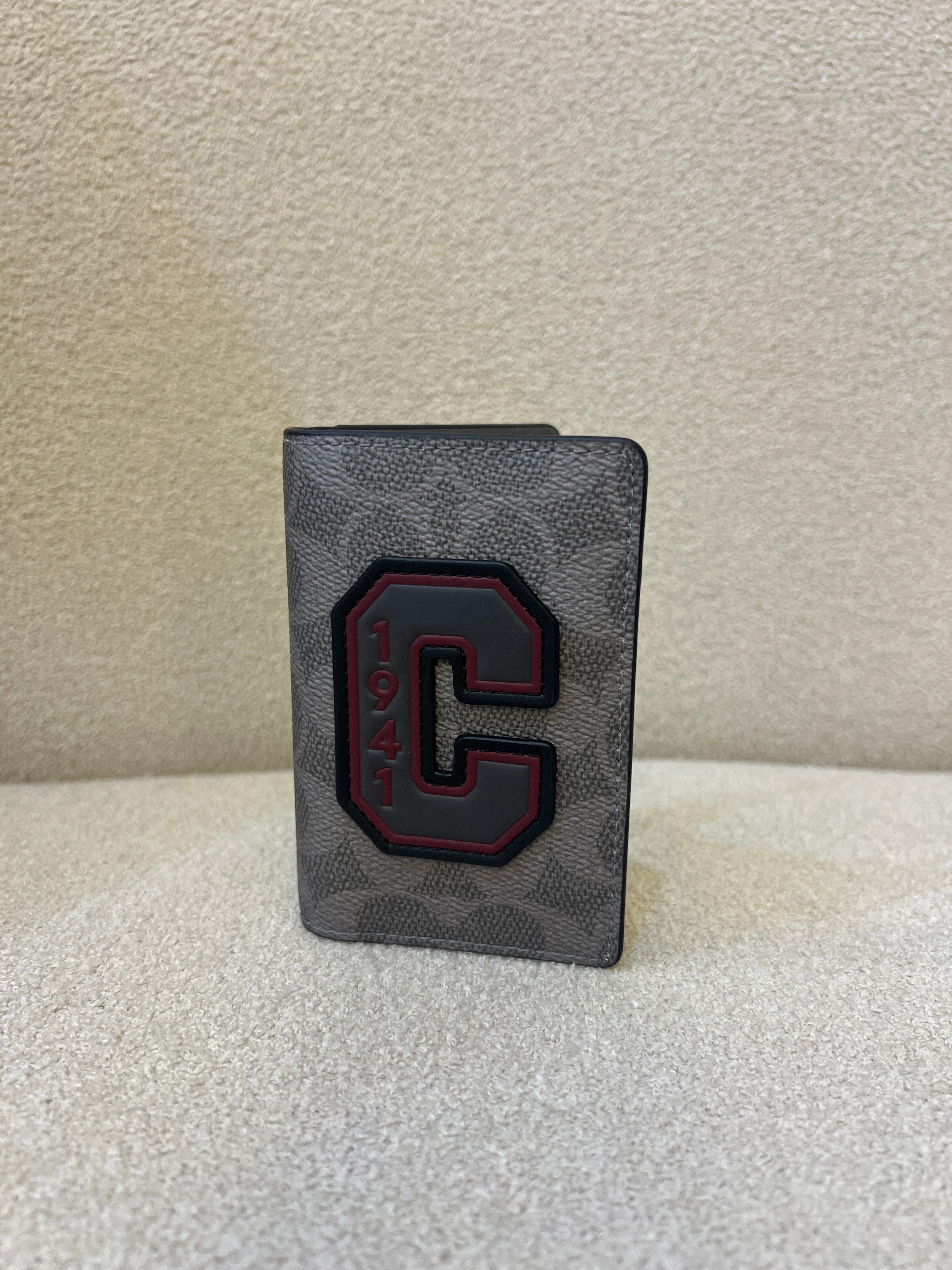 Coach ID Card Wallet in Signature Canvas with Patches, specifically style number CCF99