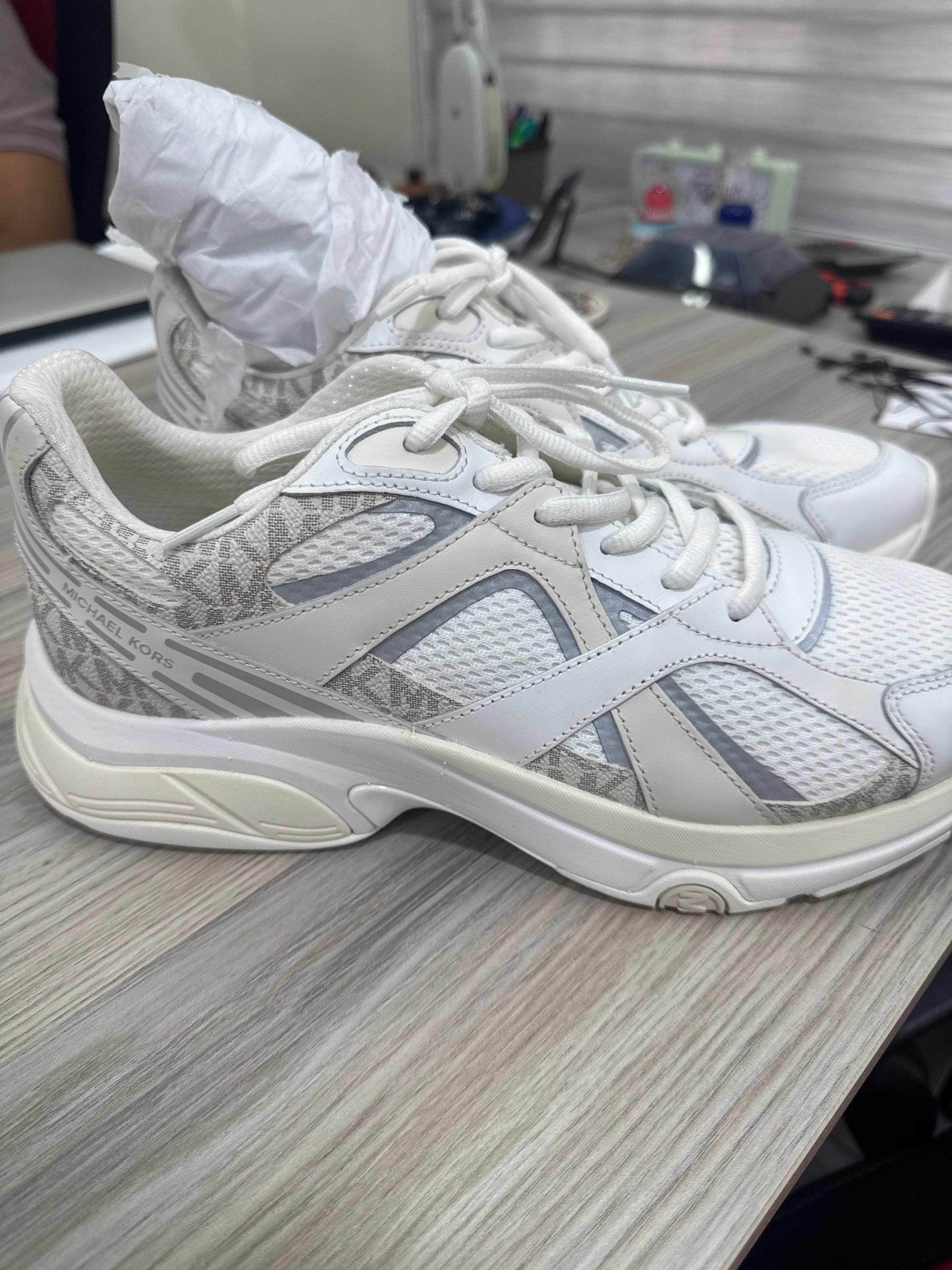 Michael Kors Mens Leo Mixed-Media Trainer