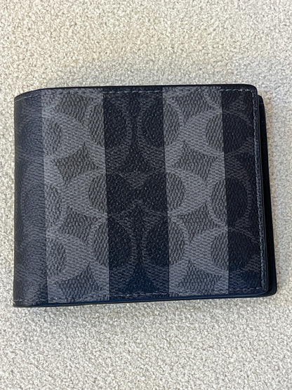 Coach 3-in-1 Wallet in charcoal signature canvas with stripes