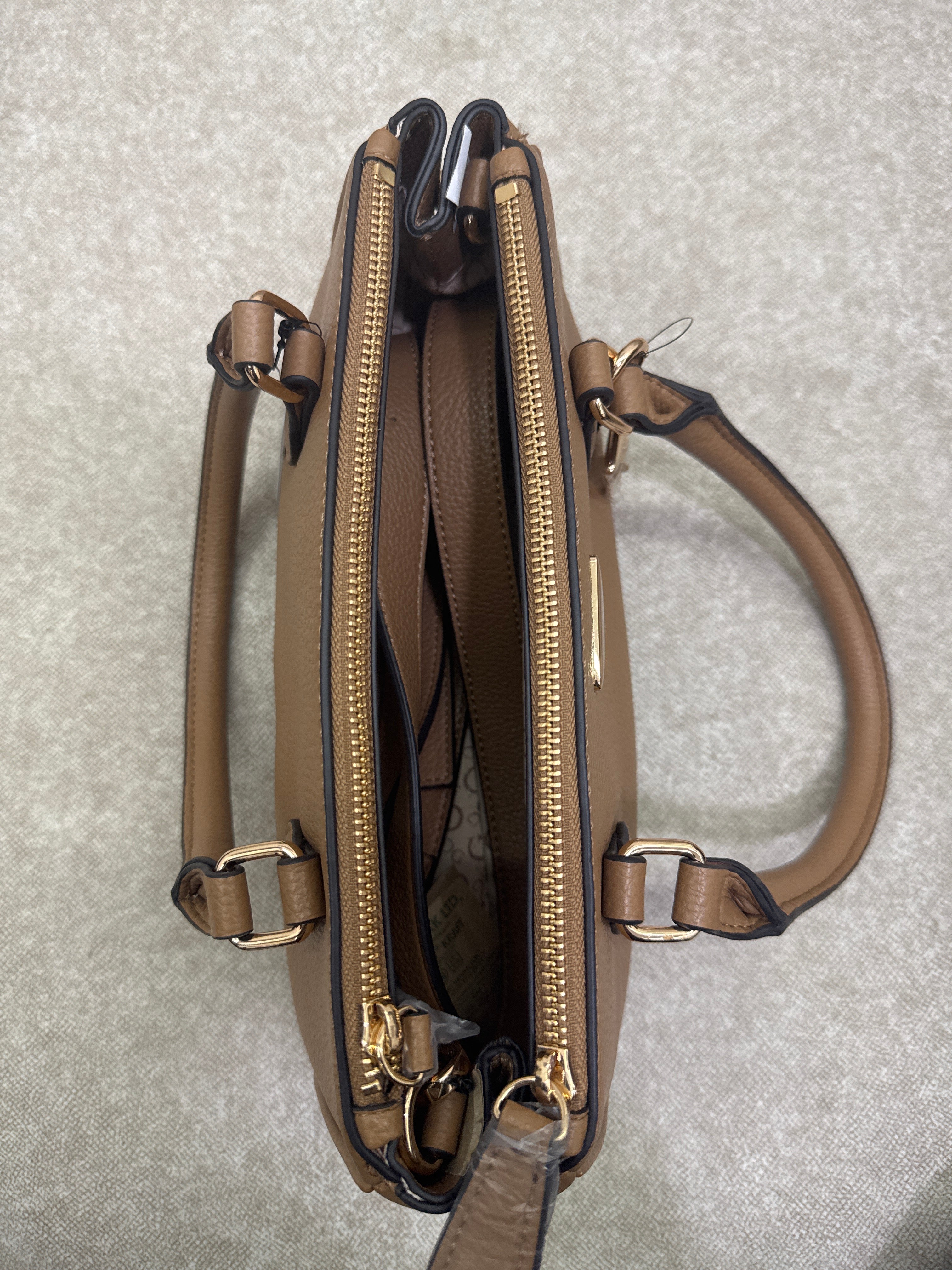 Guess Saddle Tan Doretta Satchel Bag