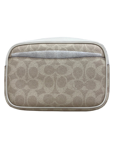 Coach Mini Jamie Camera Bag in signature coated canvas with a light khaki/chalk color scheme