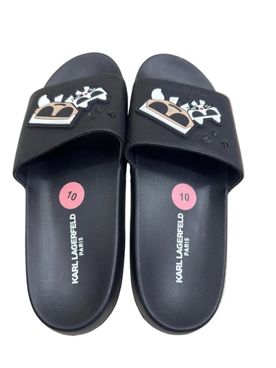 black Karl Lagerfeld Paris Icon slides
