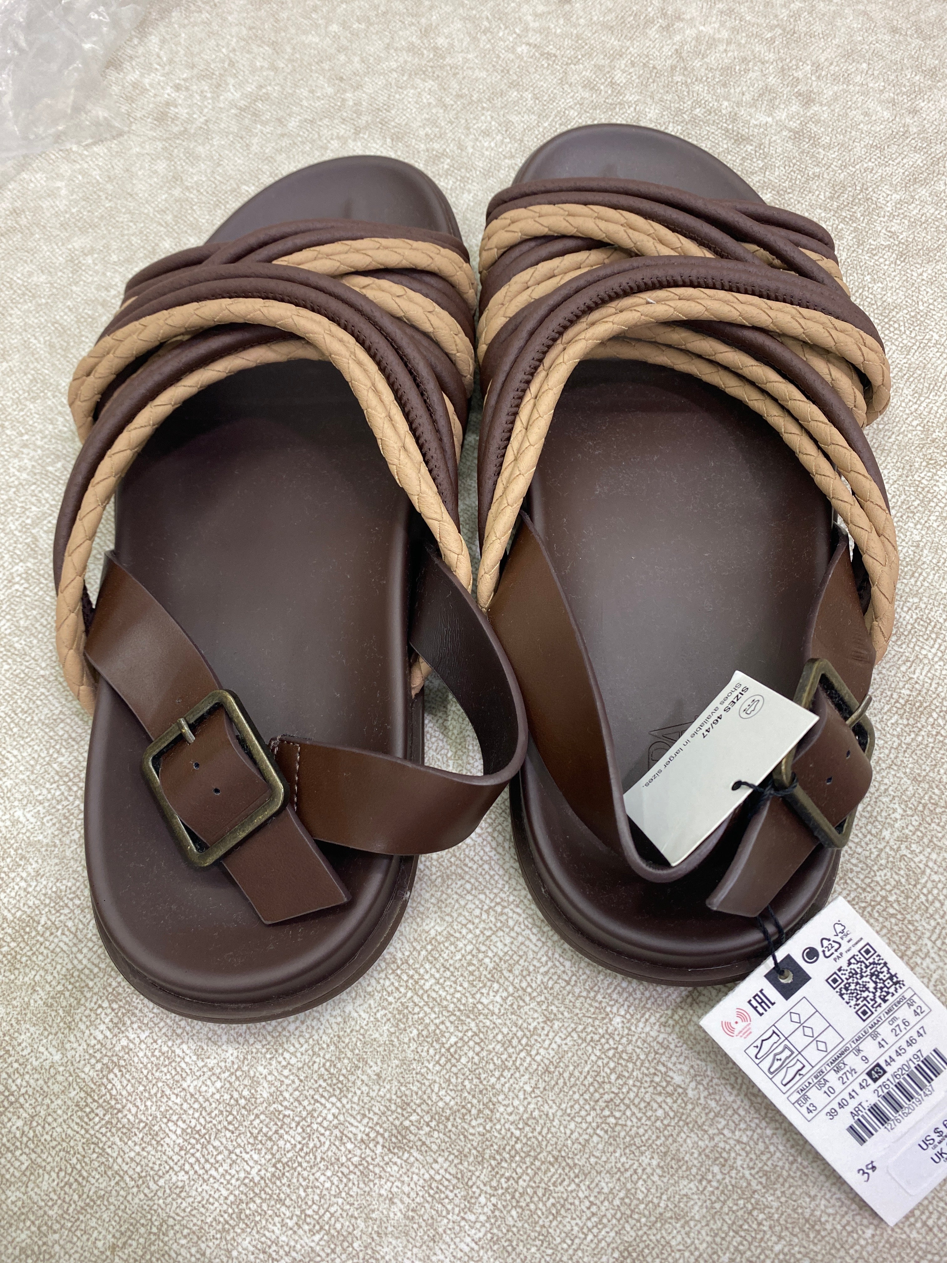 ZARA CONTRAST STRAPPY SANDALS