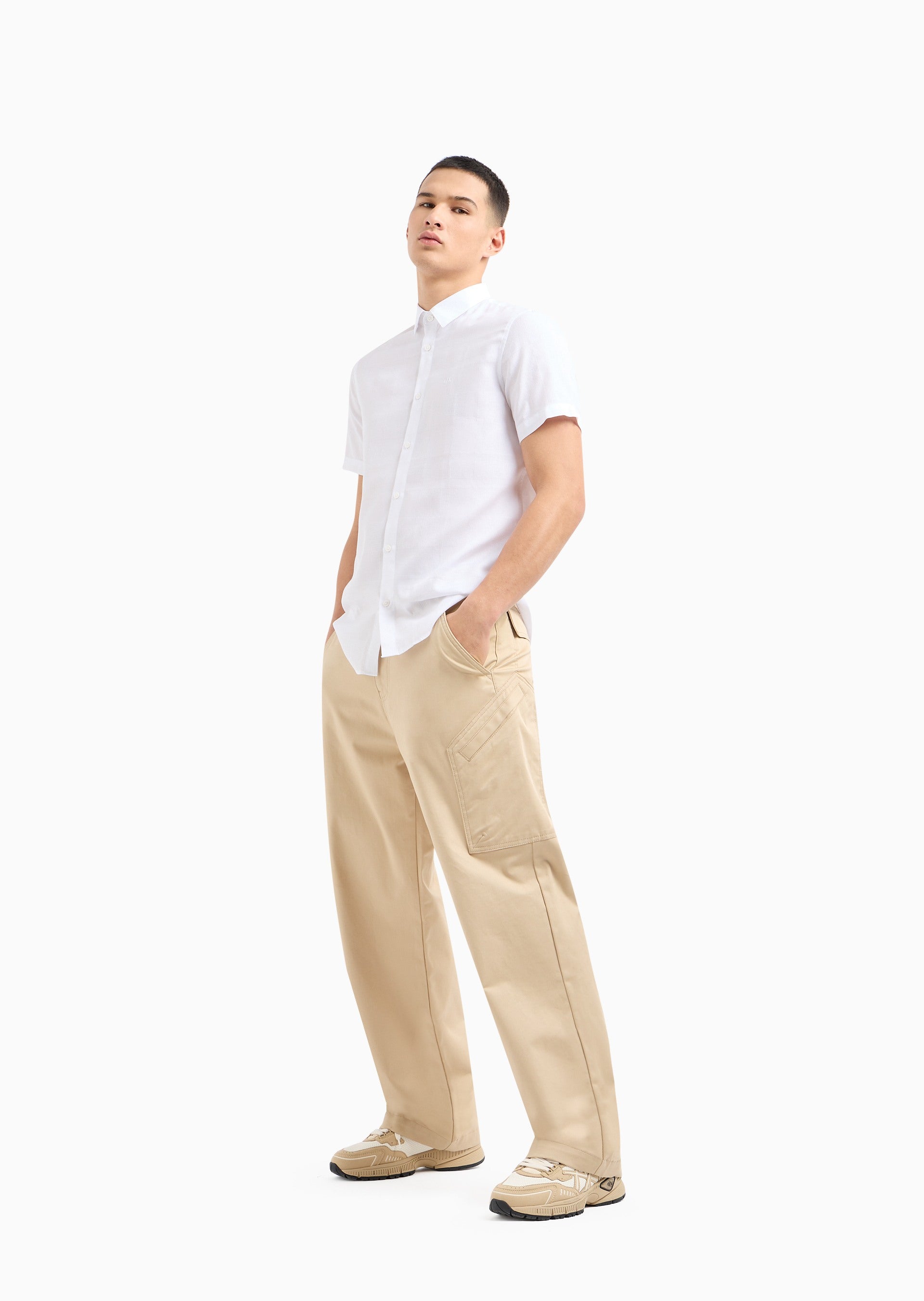 A/X Classic White Regular Fit Cotton Shirt L