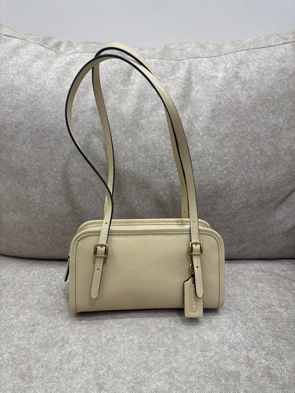 Coach Swing Zip Bag 20 in Moonlight crinkle patent leather