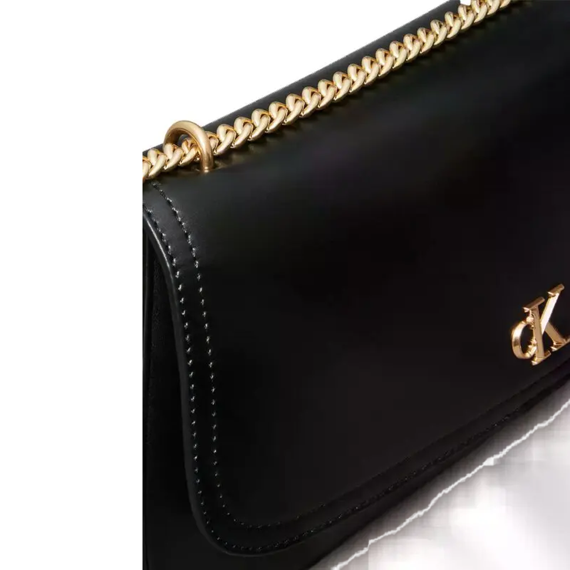Lavishloft Source Repair Row 21 — Calvin Klein Chain Strap Logo Plaque Shoulder Bag Black — image 4