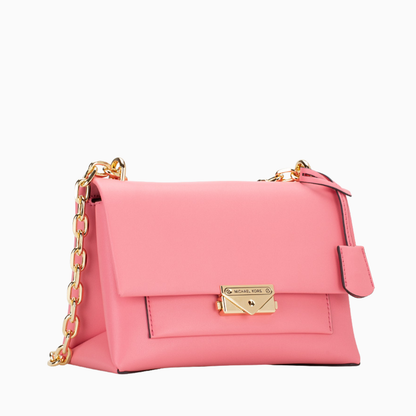 Cece Medium Flap Leather Shoulder Bag Tea Rose