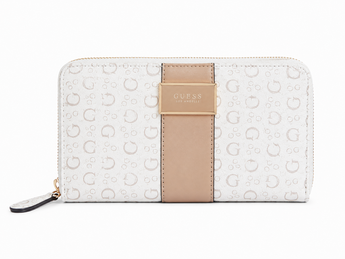 Guess Isabella Printed Zip-Around Wallet — White