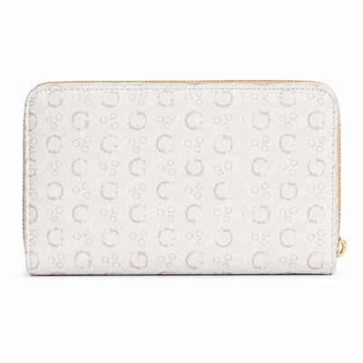 Guess Isabella Printed Zip-Around Wallet — White