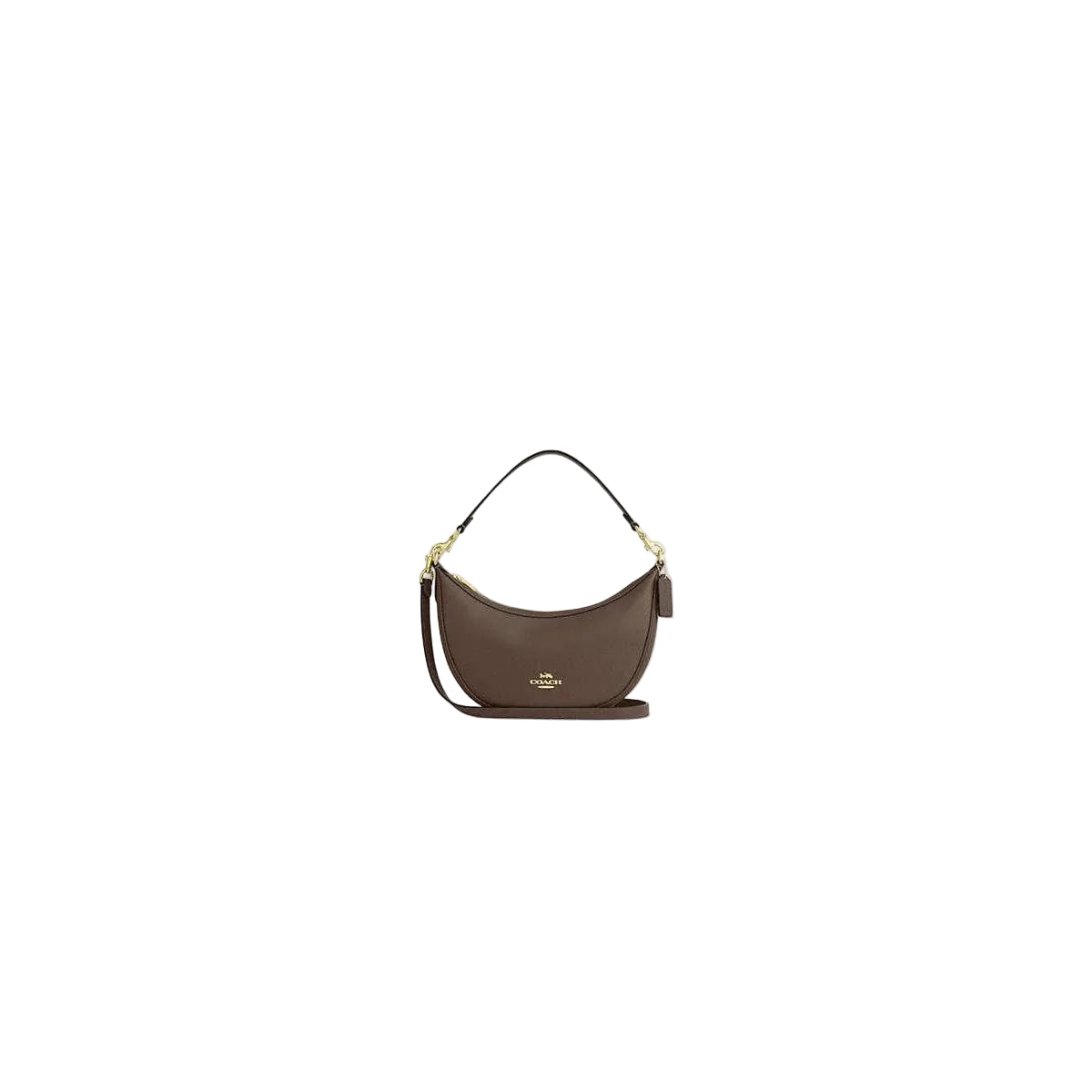 Coach Aria Shoulder Bag in crossgrain leather and a dark stone color